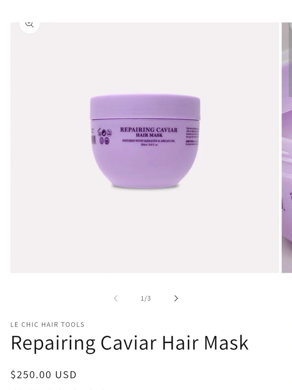 Repairing Caviar Hair Mask with Keratin & Argan Oil - Lavender